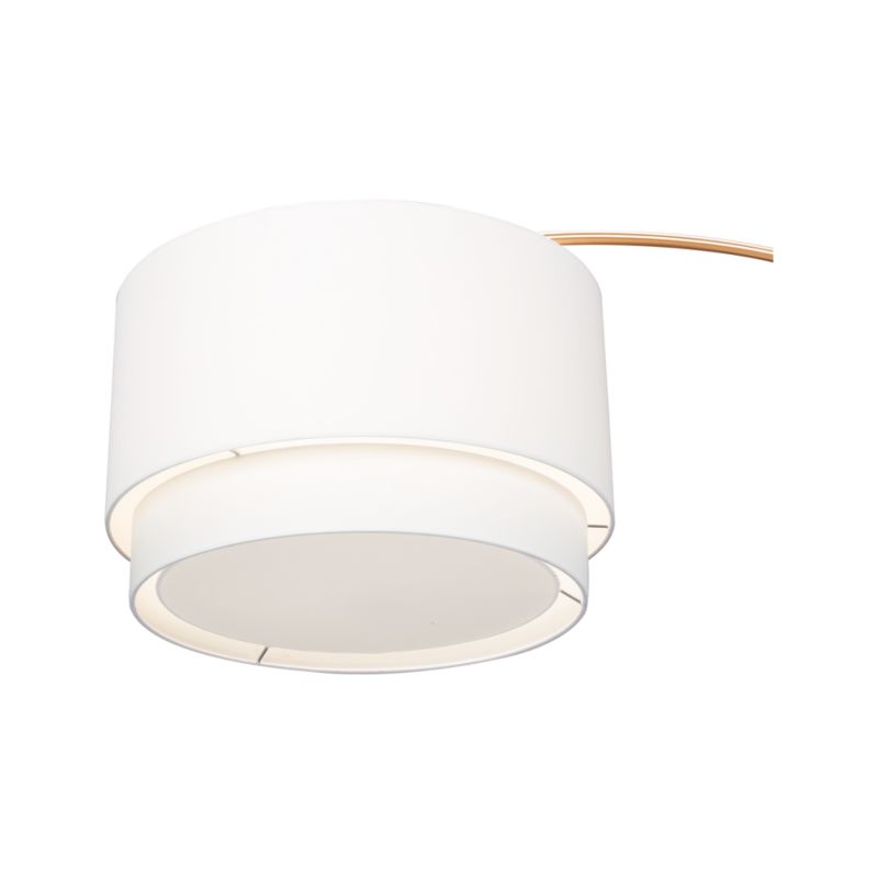 Meryl Arc Brass Floor Lamp with White Shade