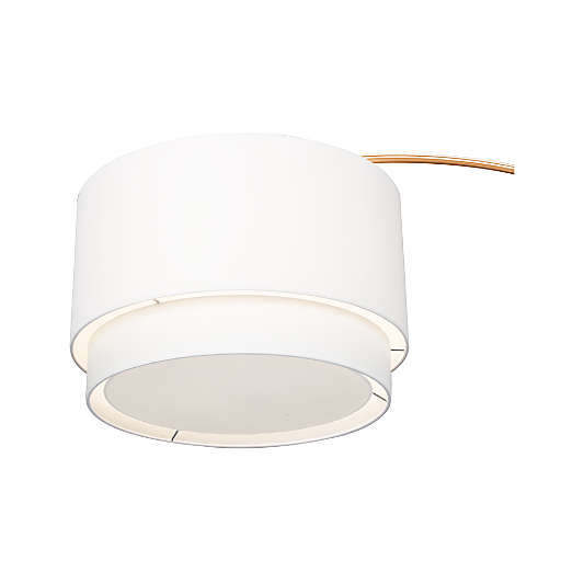 Meryl Arc Brass Floor Lamp with White Shade