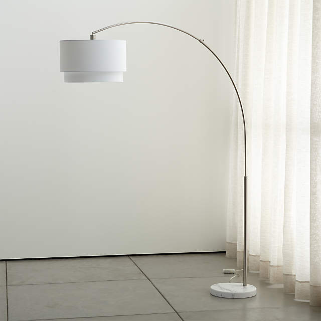 Meryl Arc Nickel Floor Lamp With White Shade Reviews Crate And Barrel Meryl Arc Nickel Floor Lamp With White, Crate And Barrel Floor Lamps