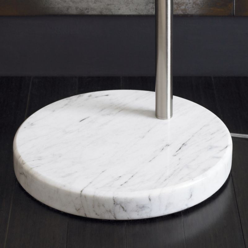 Meryl Arc Nickel Floor Lamp with White Shade - image 6 of 12