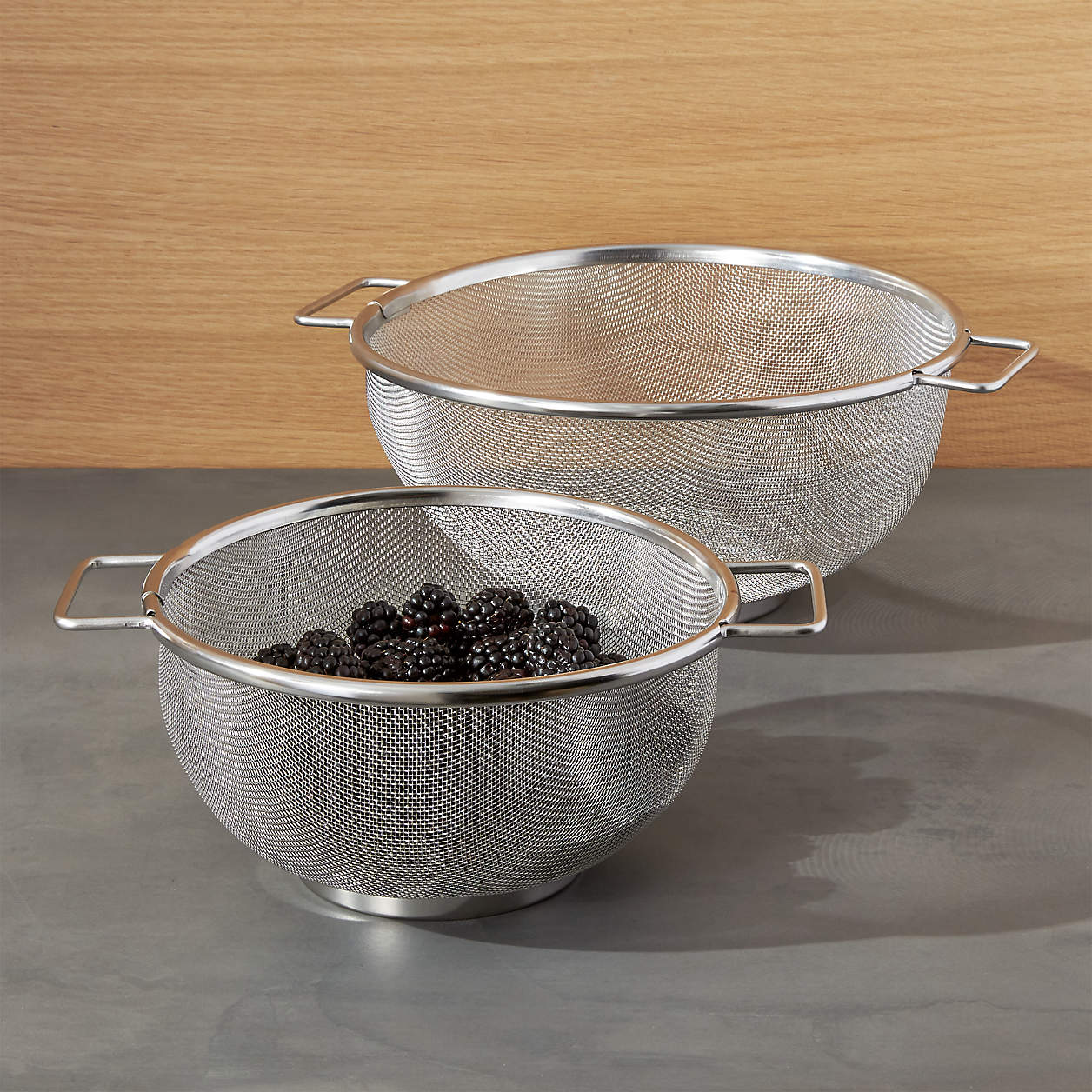 Set of 2 Mesh Colanders + Reviews | Crate & Barrel