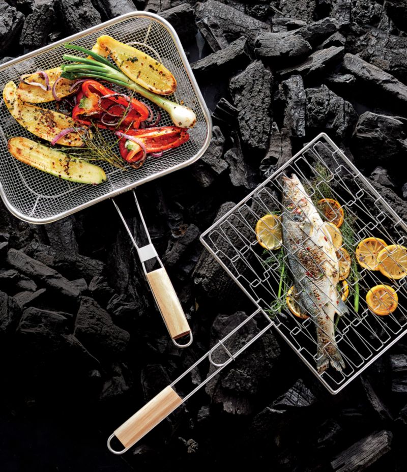 Flexible Grill Basket with Wood Handle