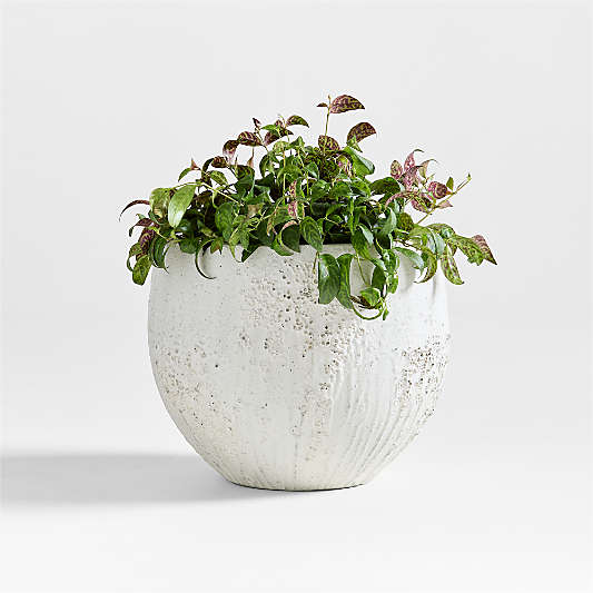 Messina White Textured Indoor/Outdoor Planter 15.7"x15.7"