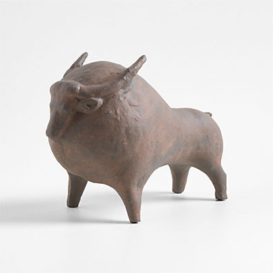 View Large Metal Buffalo Decorative Sculpture 9" details