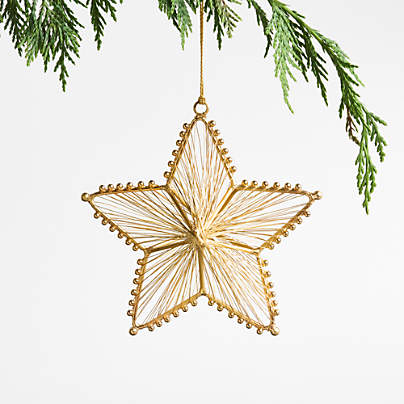 Metal Gold Star Christmas Ornament