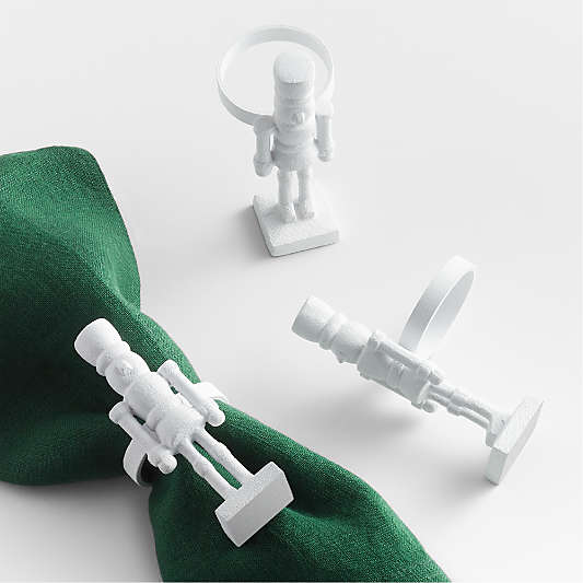 Christmas Napkin Rings Snowflake & Nutcracker Rings Crate & Barrel