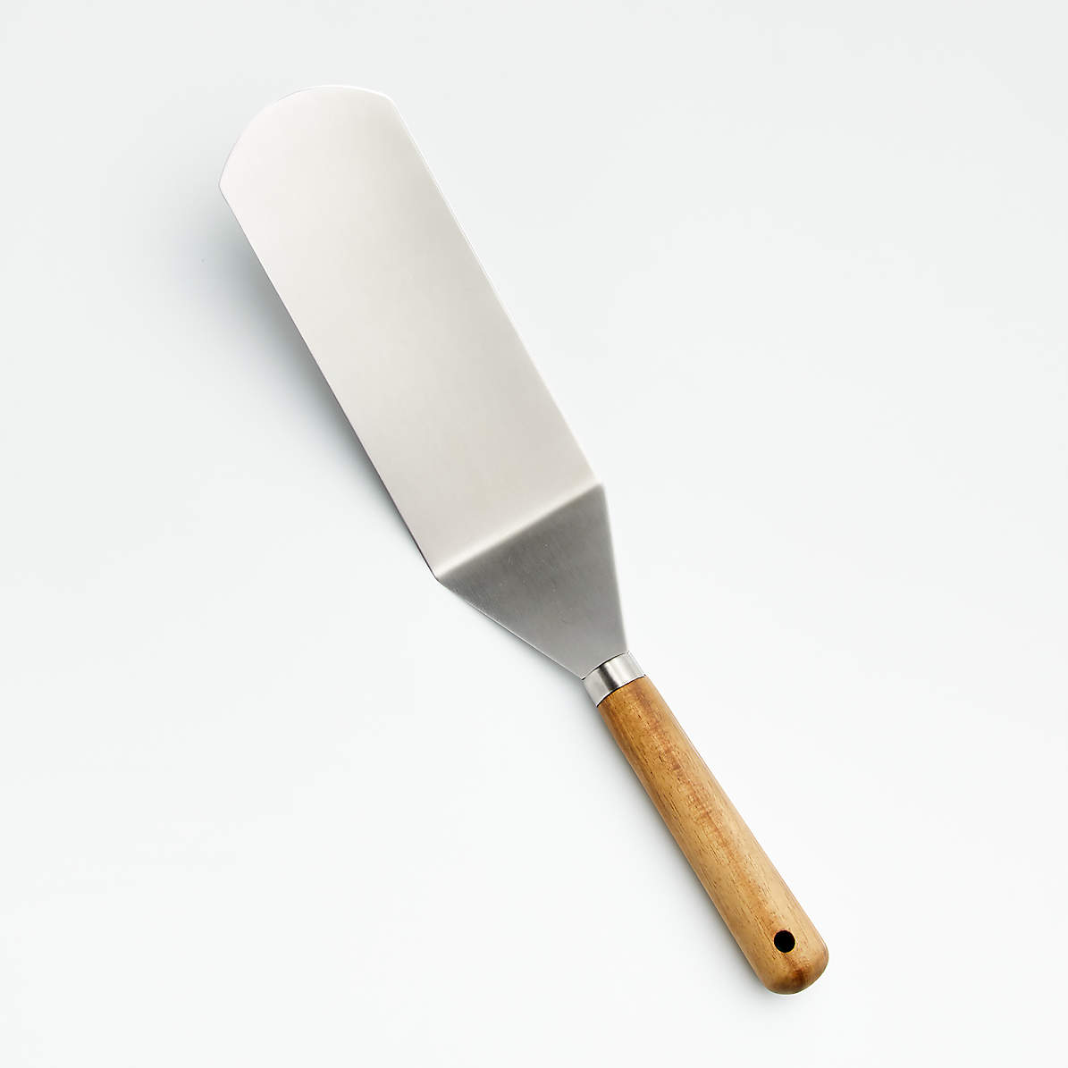 Small Metal Spatula with Wooden Handle, Stainless Steel Griddle