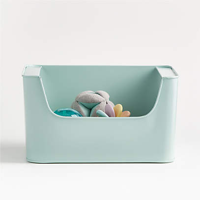 Small Mint Green Metal Kids Stacking Storage Bin with Handles + Reviews