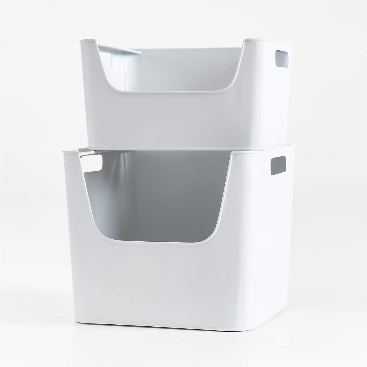 Large White Metal Stacking Toy Storage Bin + Reviews Crate & Kids