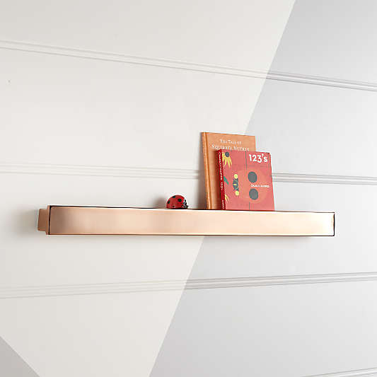 Metallic Rose Gold Wall Shelf