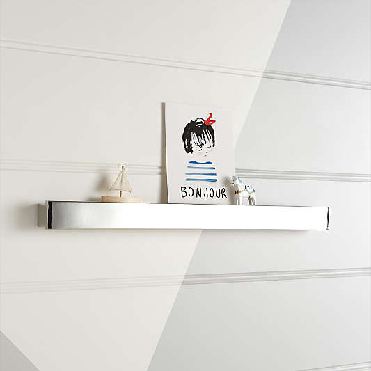 Metallic Silver Wall Shelf