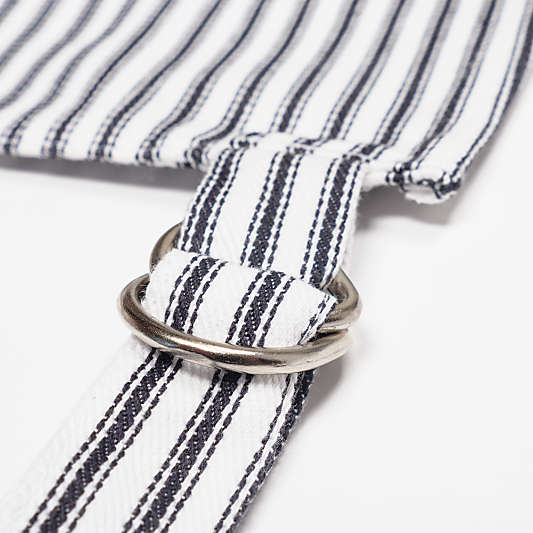 Metro Stripe Black Cotton Apron