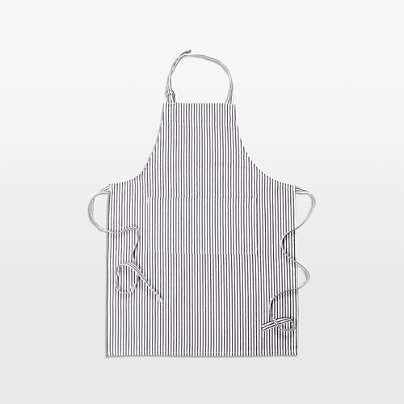Metro Stripe Black Cotton Apron