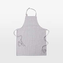 Metro Stripe Black Cotton Apron | Crate & Barrel
