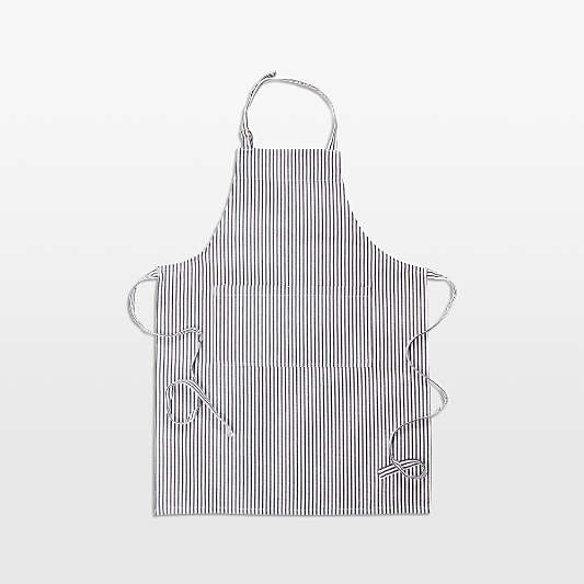 Metro Stripe Black Cotton Apron