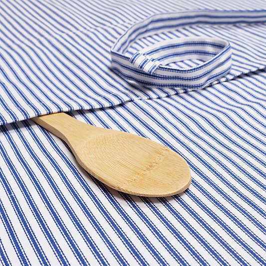 Metro Stripe Blue Cotton Apron
