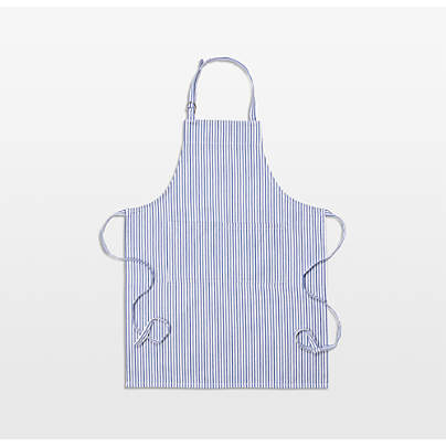 Metro Stripe Blue Cotton Apron