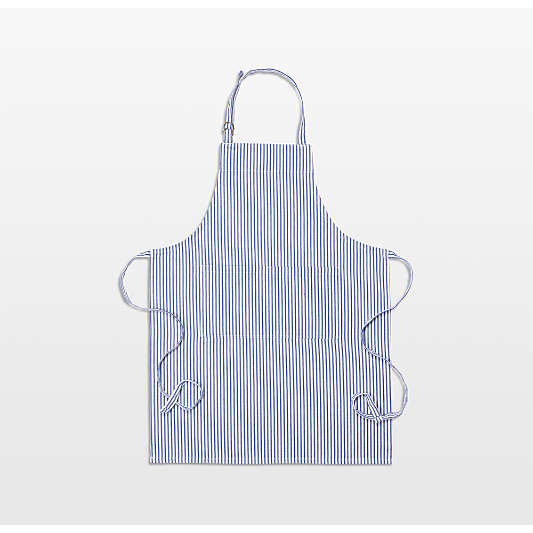 Metro Stripe Blue Cotton Apron