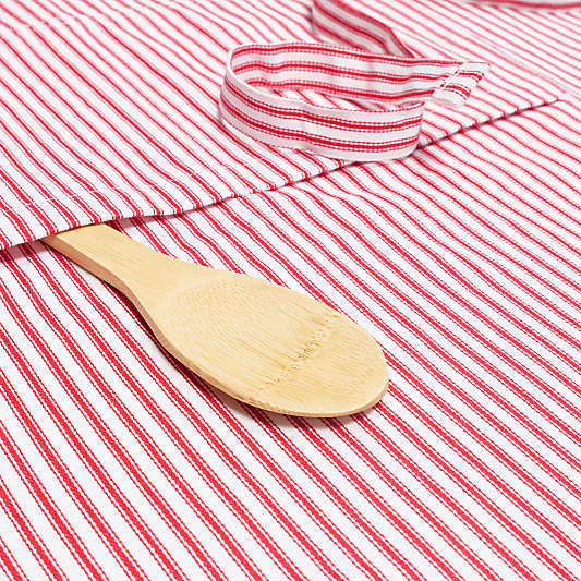 Metro Stripe Cherry Red Cotton Apron