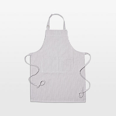 View Metro Stripe Pewter Grey Cotton Apron details