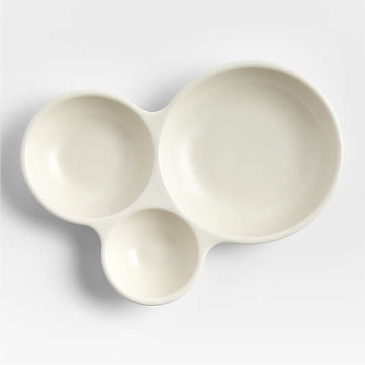 Mezze Ceramic Tapas 3-Part Ceramic Server