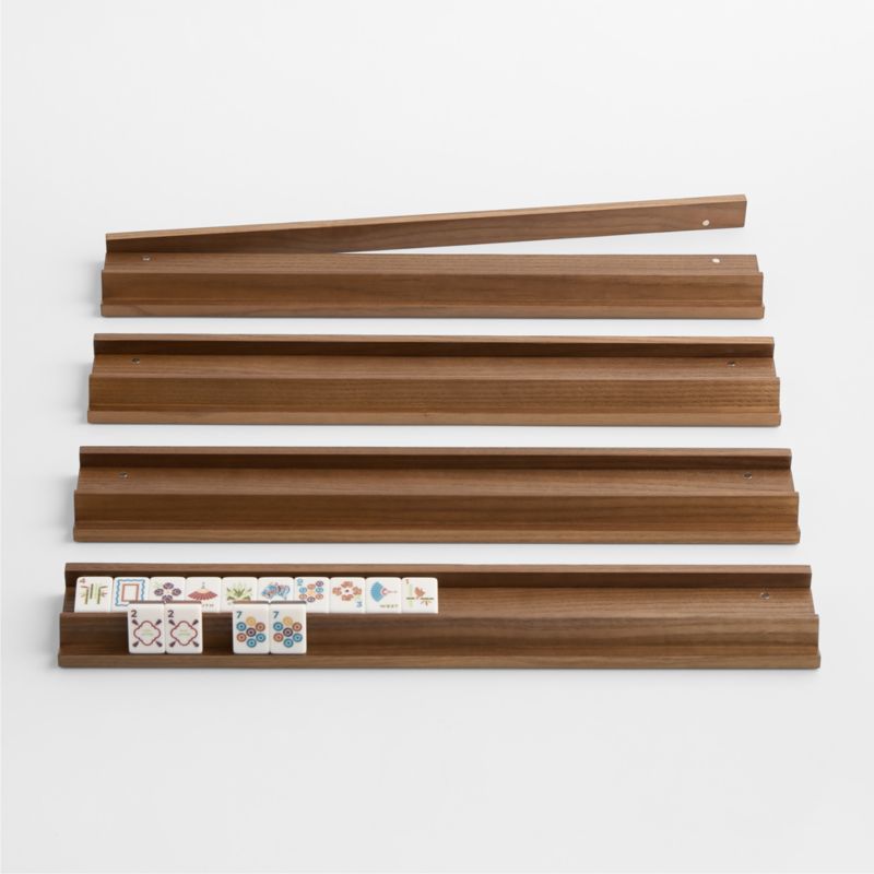 Bam Bird Boutique Walnut Wood Mahjong Racks - image 2 of 5