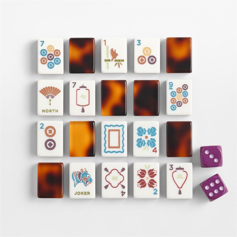 Bam Bird Boutique Tortoise Mahjong Tiles with Lucite Box - image 5 of 6