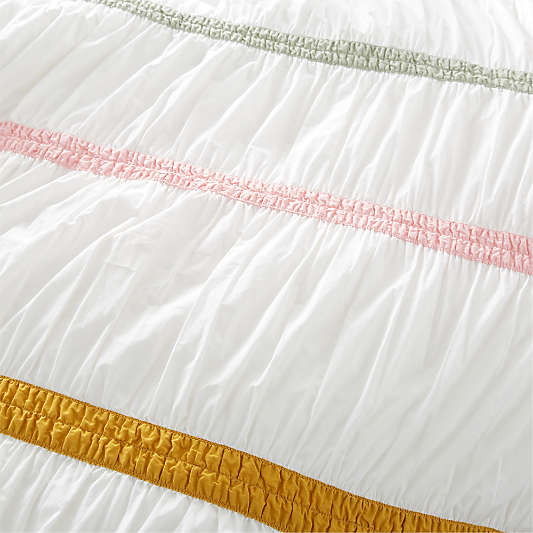Mia Kids Organic Cotton Ruched Stripes Twin Duvet Cover