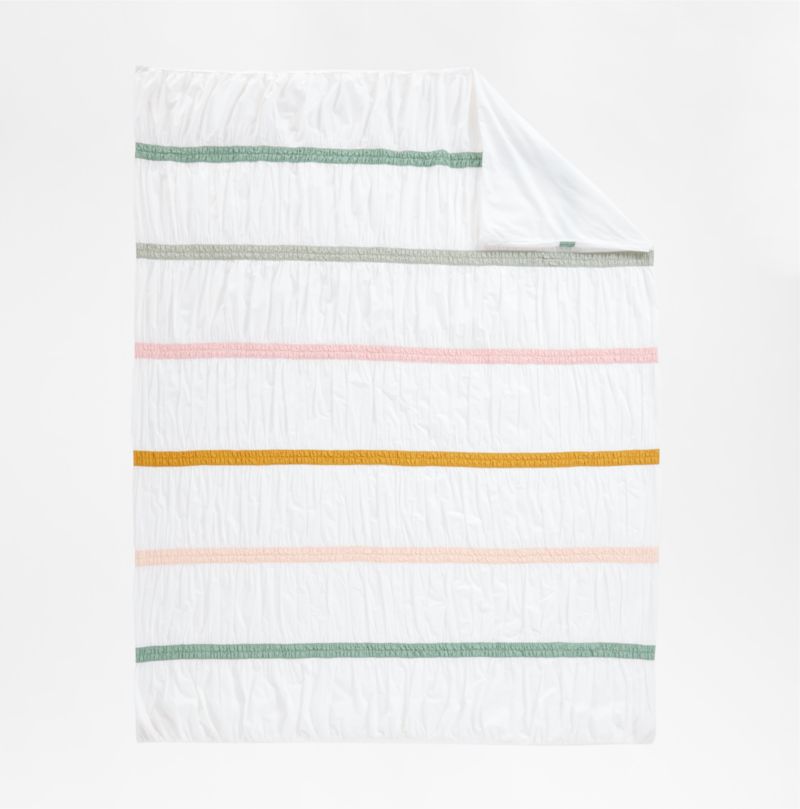 Mia Kids Organic Cotton Ruched Stripes Twin Duvet Cover