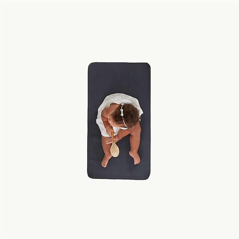 Gathre Micro+ Black Bonded Leather Baby Changing Pad/Playmat/Playmat + Reviews Crate & Kids