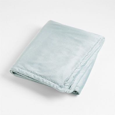 View Blue Ultra Soft Zig Zag Stitch Baby Stroller Blanket details