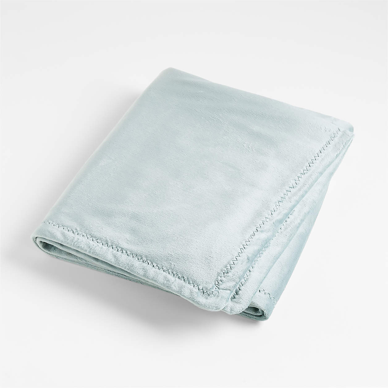 Blue UltraSoft ZigZag Stitch Personalized Baby Stroller Blanket