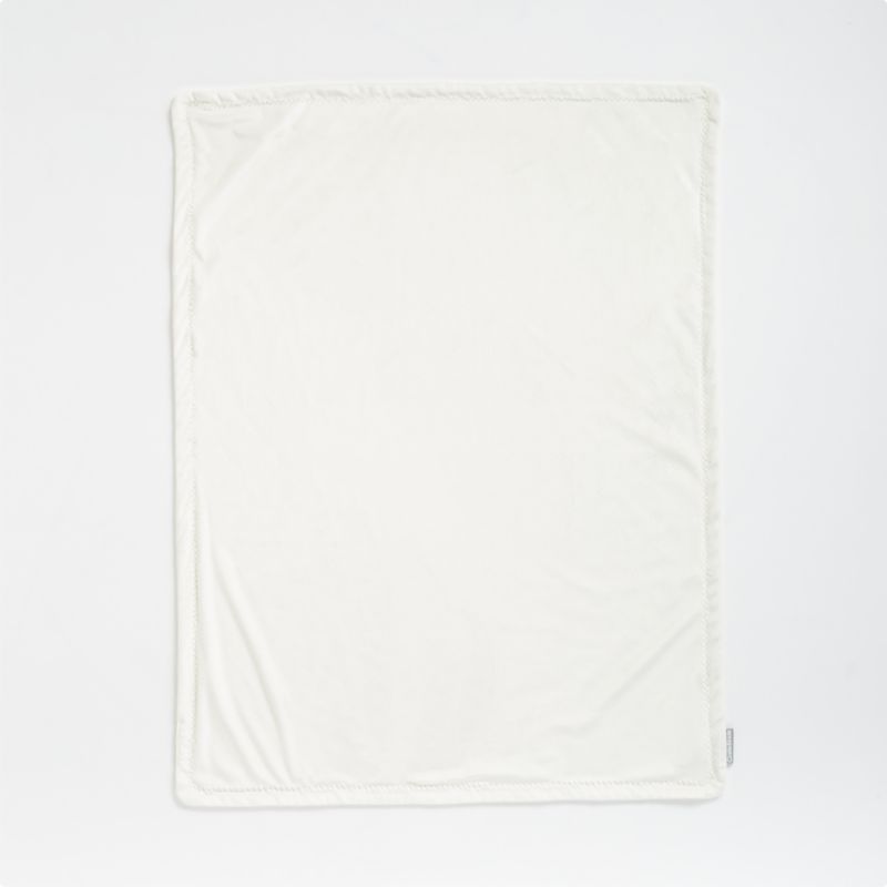 Cream Ultra Soft Zig Zag Stitch Baby Stroller Blanket