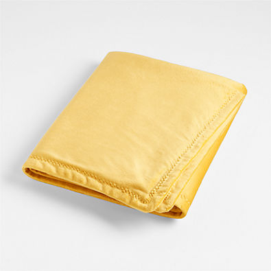 View Yellow Ultra Soft Zig Zag Stitch Baby Stroller Blanket details
