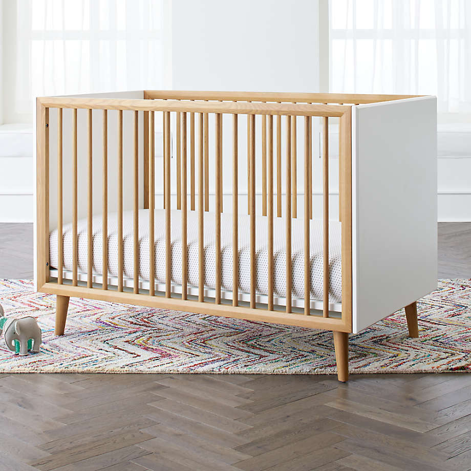 MidCentury Spindle 3in1 Convertible Baby Crib + Reviews Crate