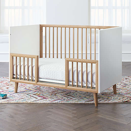 Mid-Century Spindle Wood Toddler Bed Rail