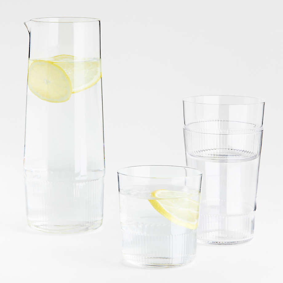 Ribbed Tall Drinking Glasses (Set of 4)