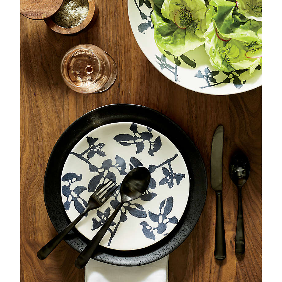 Marin 16-Piece Matte Black Dinnerware Set + Reviews | Crate & Barrel