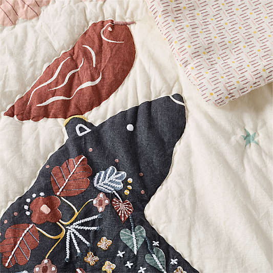 Midnight Moon 100% Organic Cotton Voile Kids Twin Quilt