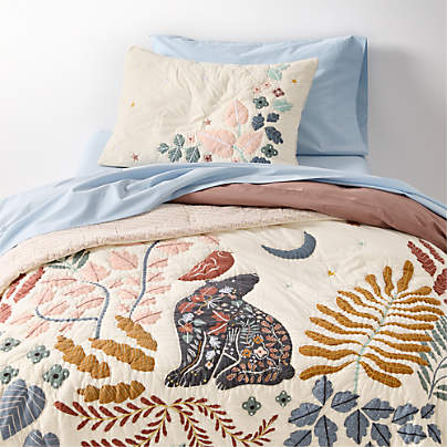 Midnight Moon Organic Cotton Voile Kids Twin Quilt