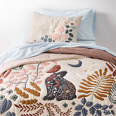 Midnight Moon Organic Cotton Voile Kids Twin Quilt