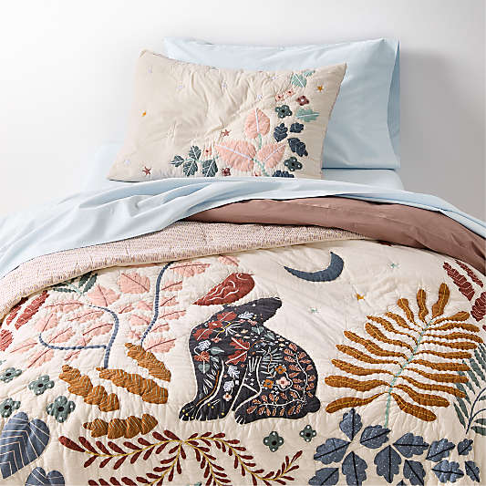 Midnight Moon Organic Cotton Voile Kids Quilt Duvet Bedding Set