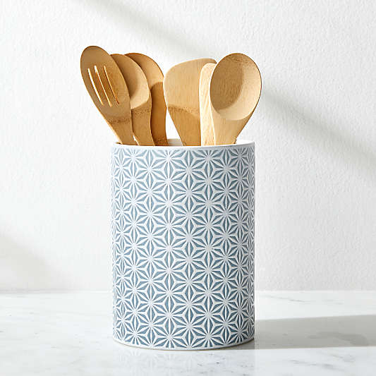 Mika Blue Utensil Holder