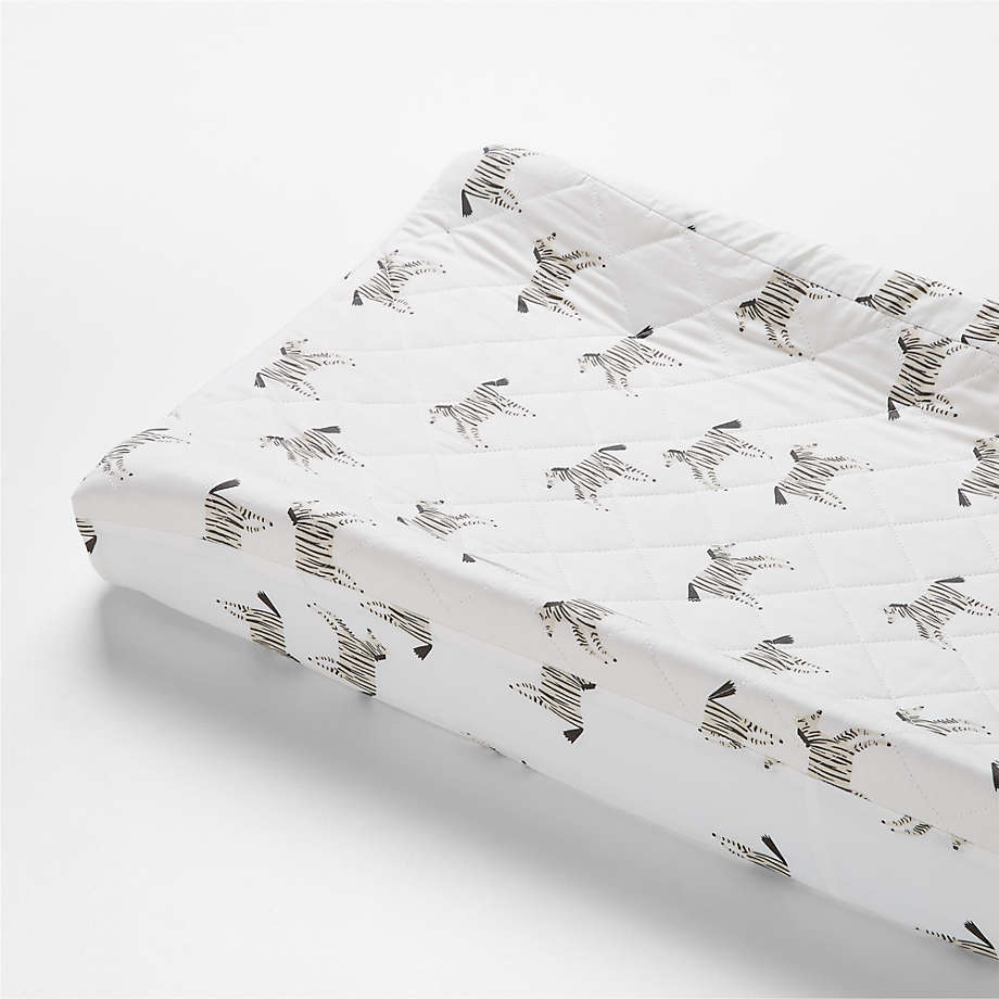 Modern Mikumi Organic Zebra Baby Changing Pad Cover Crate & Kids