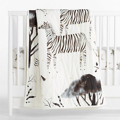 View Mikumi Organic Zebra Baby Crib Quilt details