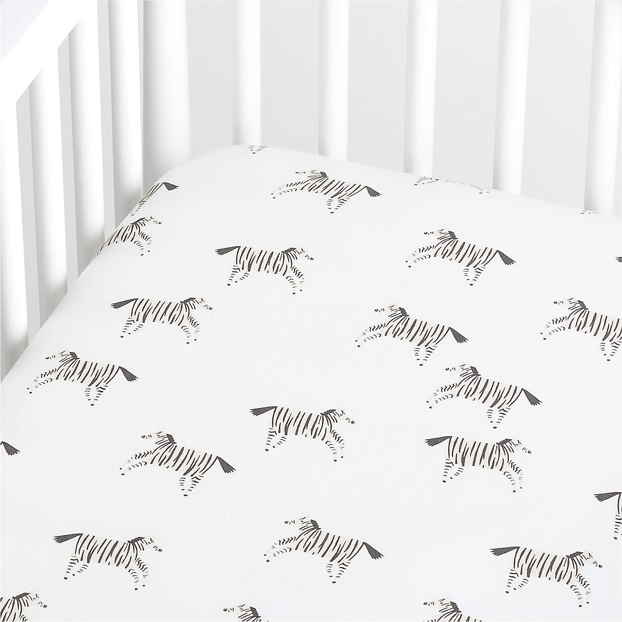 Modern Mikumi Organic Zebra Baby Crib Fitted Sheet + Reviews Crate & Kids