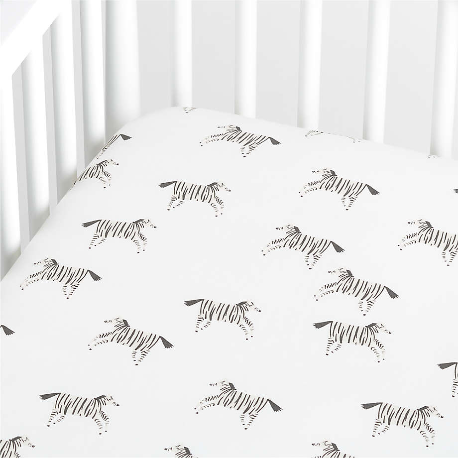 Modern Mikumi Organic Zebra Baby Crib Fitted Sheet + Reviews Crate & Kids