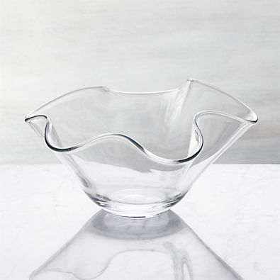 View Mila Clear Glass Ruffle 11" Small Bowl details