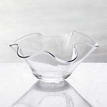 Mila Clear Glass Ruffle 11" Small Bowl + Reviews | Crate & Barrel