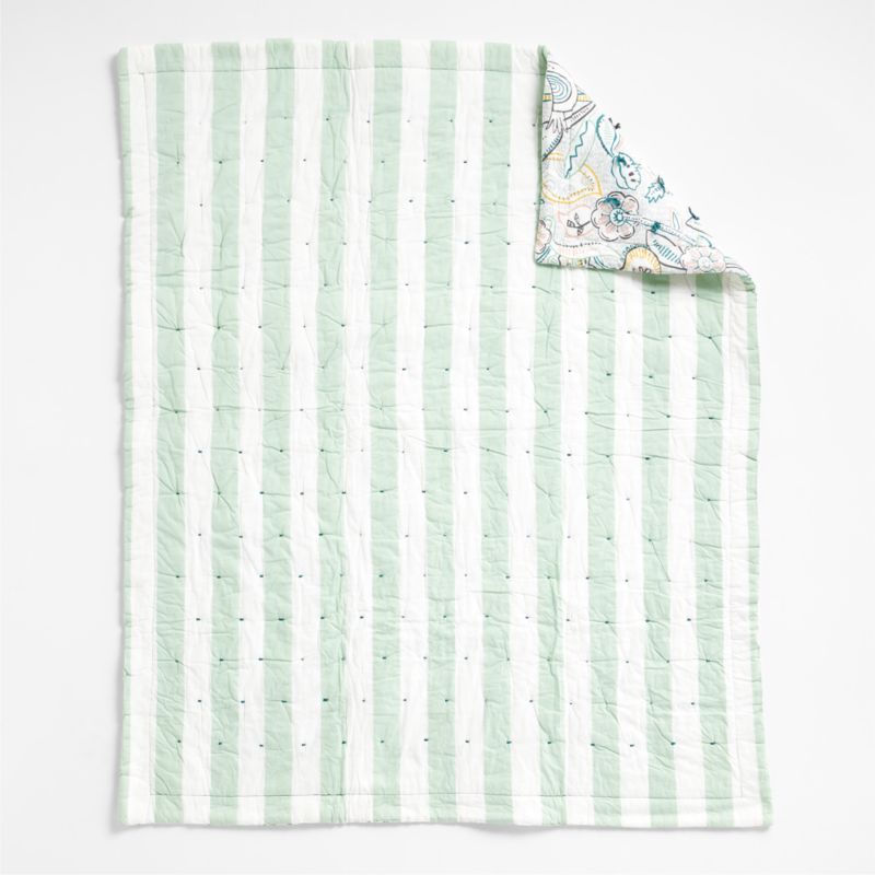 Milagro Organic Cotton Bird Baby Crib Quilt - image 6 of 8